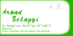 arpad belagyi business card